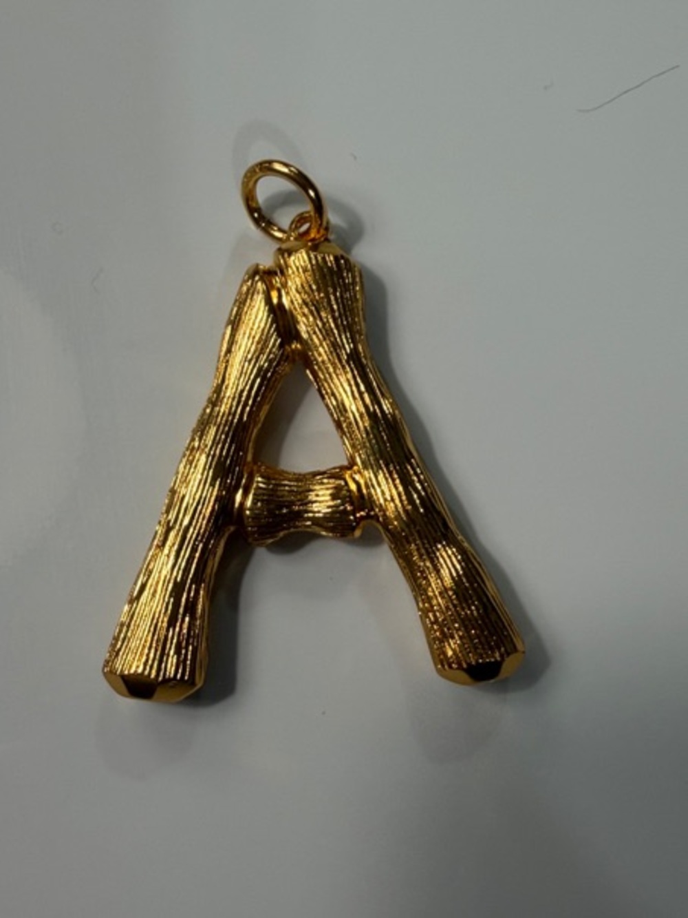 Celine Gold-Tone Textured Letter A Charm